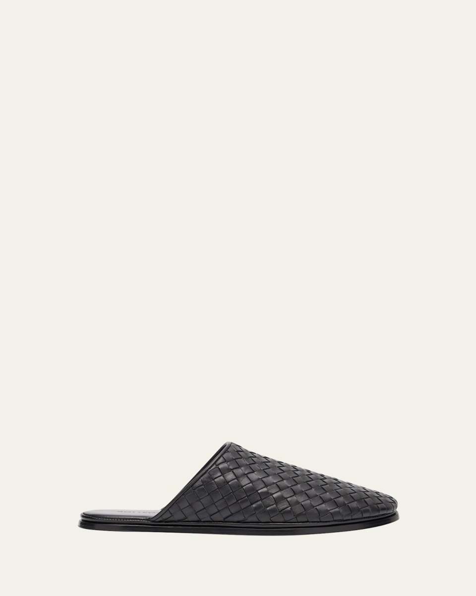 Intrecciato Woven Leather Mule Slippers